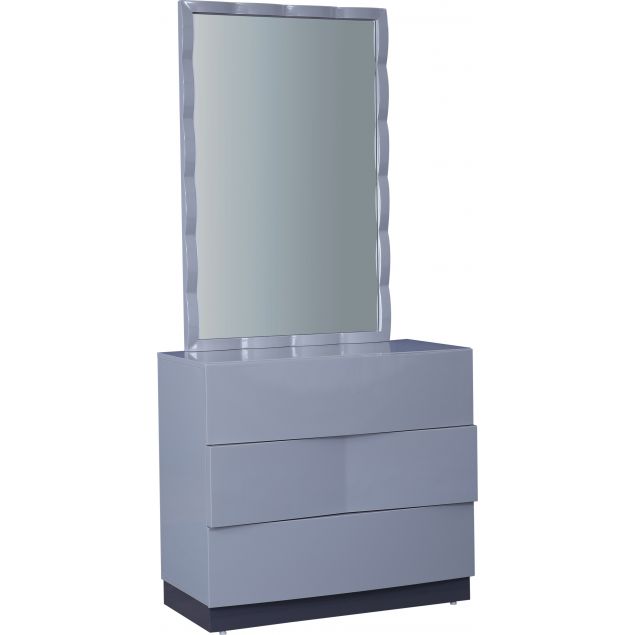 High Gloss Dresser with mirror in Grey Colour